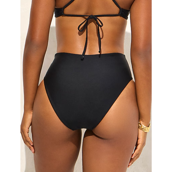 J Crew Hallie Bikini Bottom M Black NWT Classic Sculpt Beach CI684 J.Crew - Picture 3 of 5